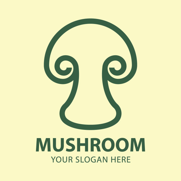 摘要蘑菇标志为公司矢量图片下载