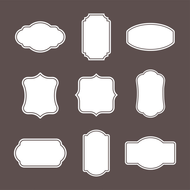 粉色矢量复古和简单的框架集。图片下载