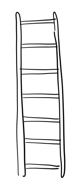 手绘矢量木梯示意图。图片下载