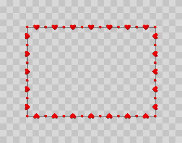 红色心形纸孤立在透明的背景图片下载