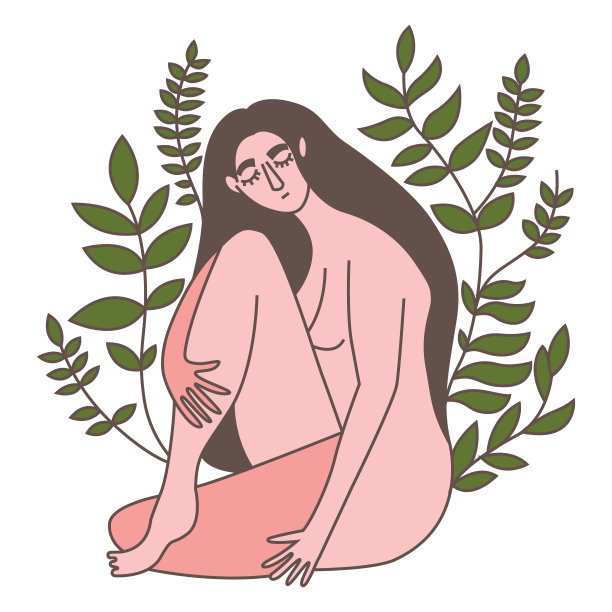 悲伤女人的插画图片下载