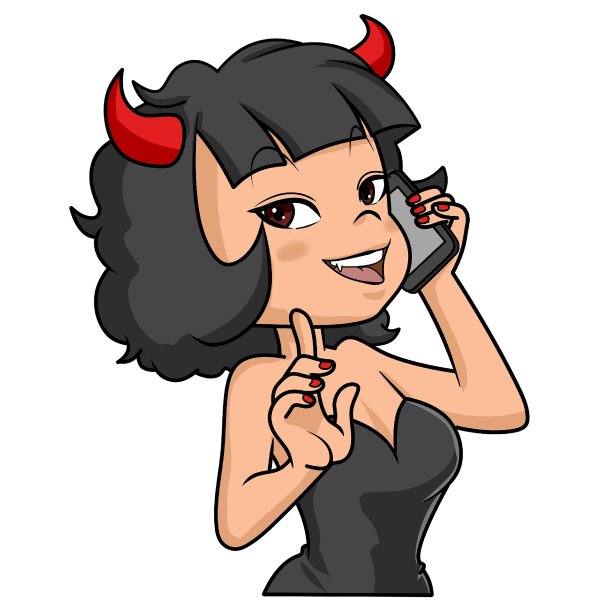 性感魔鬼卡通打电话图片下载