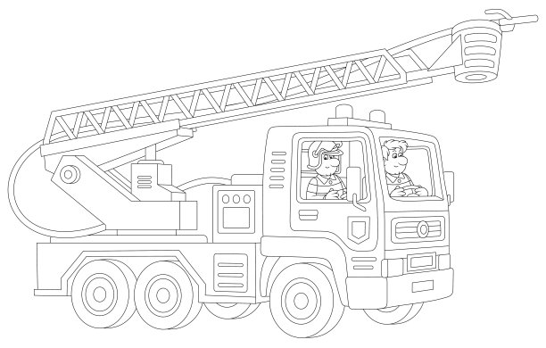 消防车和消防队员图片下载