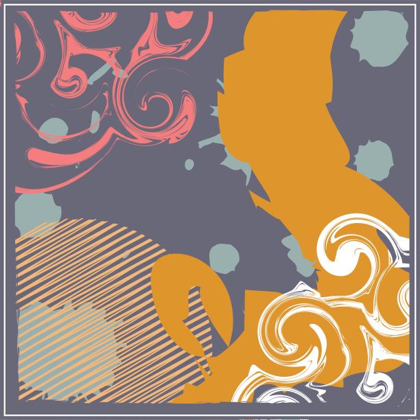 抽象的头巾和毛毯的围巾图案设计。希贾布围巾用喷墨刷和叶子印刷制作。图片下载