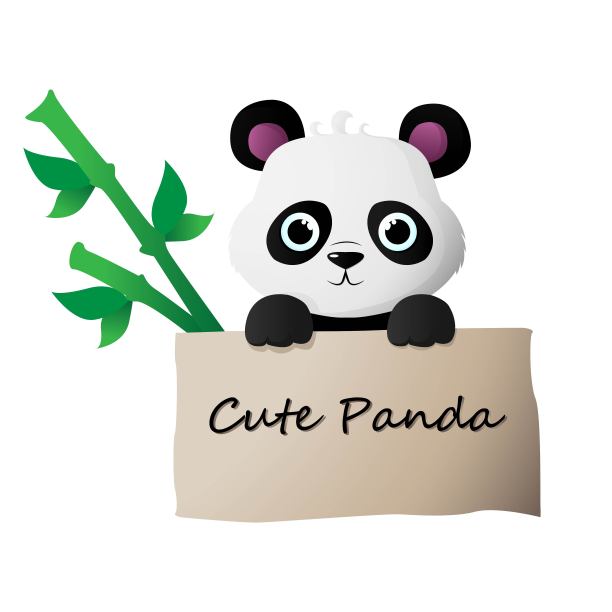 可爱的熊猫与竹子插图和矢量图片下载
