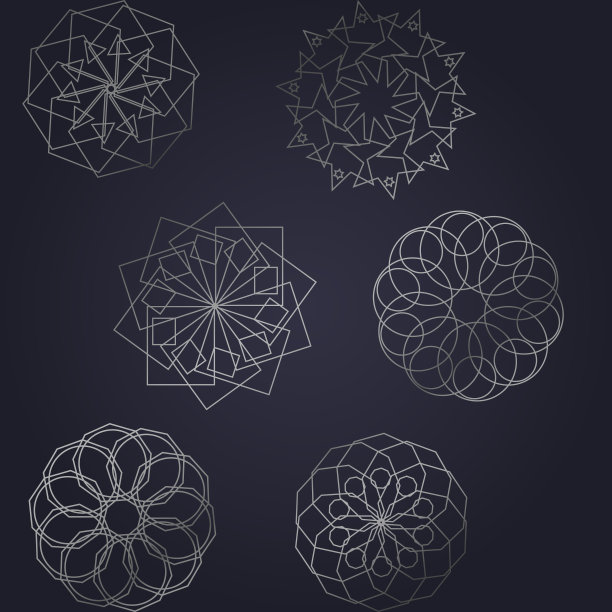 收集设计元素，标签，图标，框架，用于包装，设计产品。用银箔做的。孤立在黑色背景上。矢量图图片下载