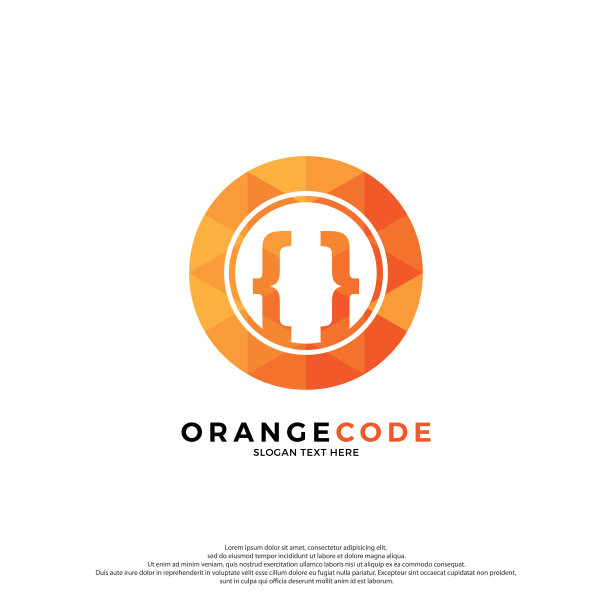 橙色抽象编程语言设计图片下载