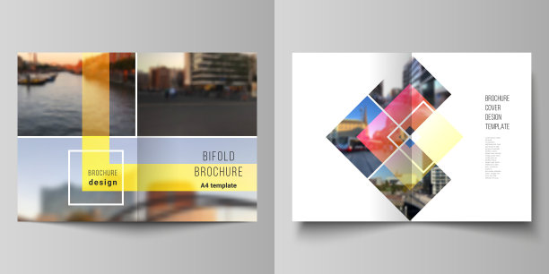 矢量布局的两个A4格式现代封面模型设计模板的双重小册子，杂志，传单，小册子，年度报告。创意时尚的样式模型，蓝色时尚的设计背景。图片下载