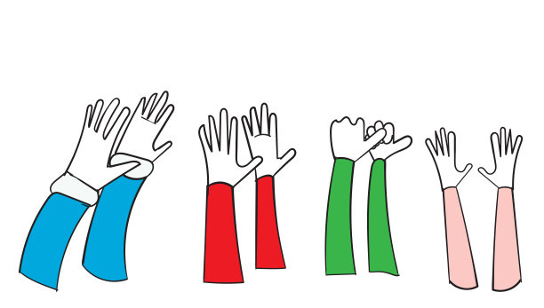 掌声手绘插图与涂鸦风格孤立在白色背景图片下载
