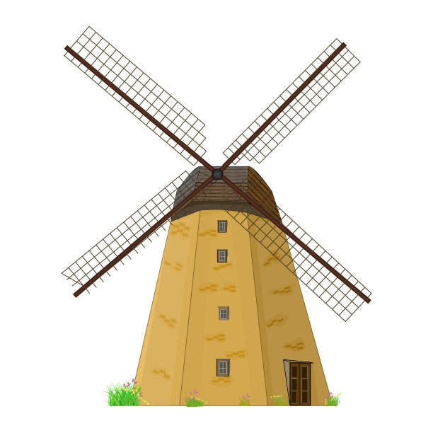 风车孤立在白色背景上。图片下载