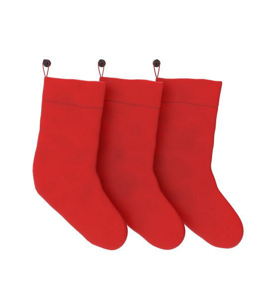 圣诞袜白色背景3D渲染图片下载