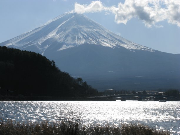 有云的富士山图片下载