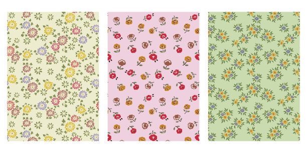 日本嬉皮可爱的花抽象向量背景集合素材图片