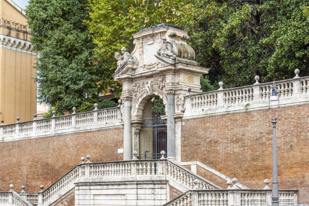 意大利罗马城，Giardini di montecavalo的入口。图片下载