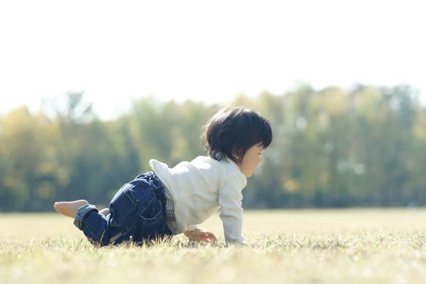 小男孩在公园里玩图片下载