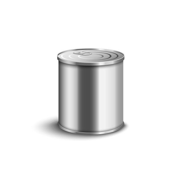 真实的金属锡可以隔离在白色背景-中等大小的容器图片下载