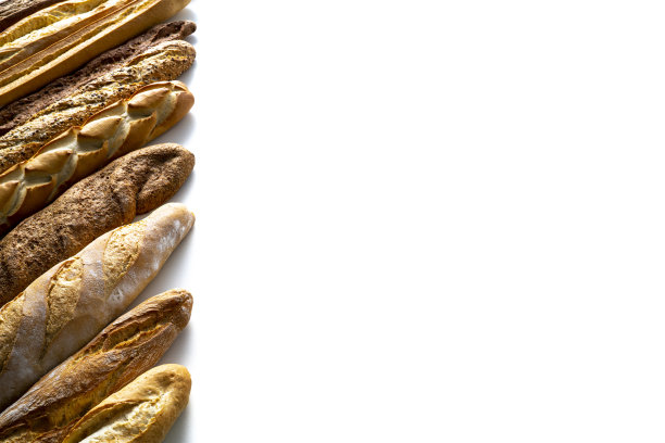 法棍面包组在一排分类图片下载