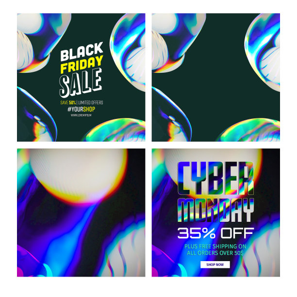 启动网络星期一和黑色星期五销售横幅模板与未来的抽象背景图片下载