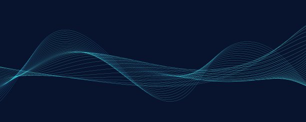 抽象背景与流动的粒子波在黑暗，平滑的曲线形状线图片下载