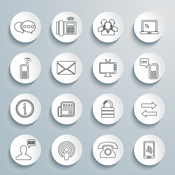 通信和技术图标集图片下载