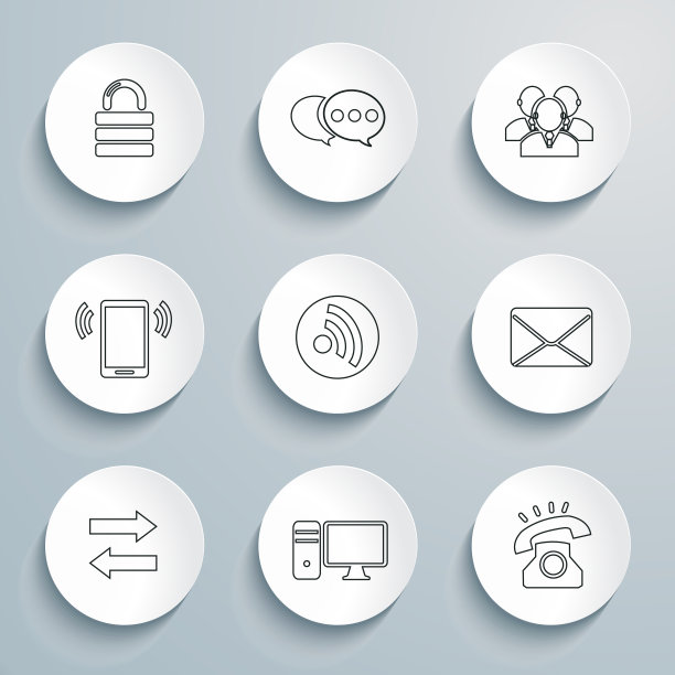 通信和技术图标集图片下载