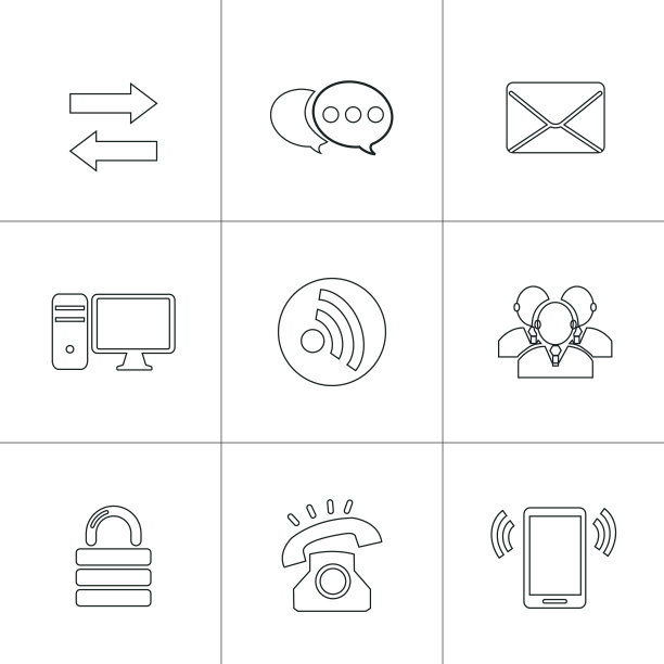 通信和技术图标集图片下载