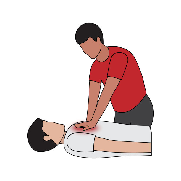 心肺复苏术(CPR)标签标志对人类心脏病发作人的紧急急救救援过程，复苏重要过程的一部分图片下载