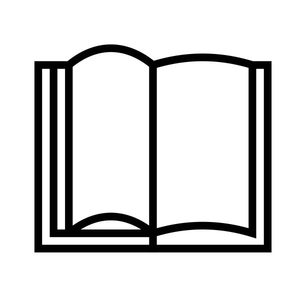 打开的书本矢量图，线条风格图标图片下载