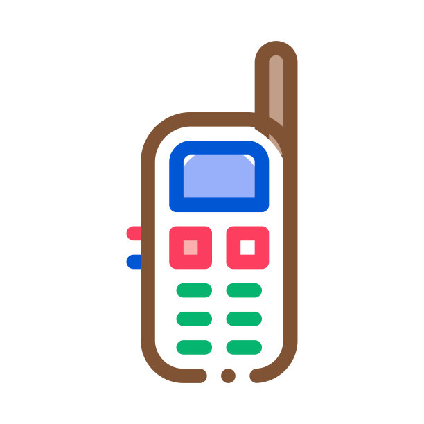 移动电话符号图标矢量轮廓插图图片下载