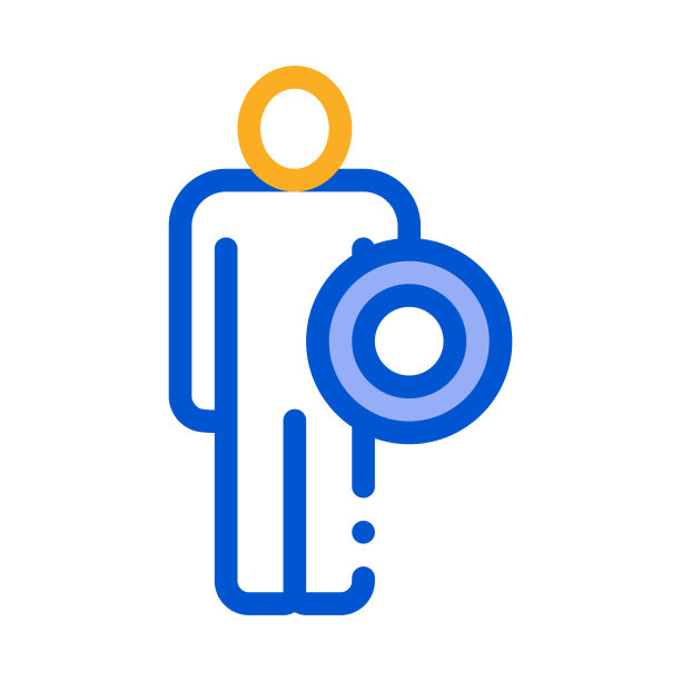 强壮的人与盾牌图标矢量轮廓插图图片下载