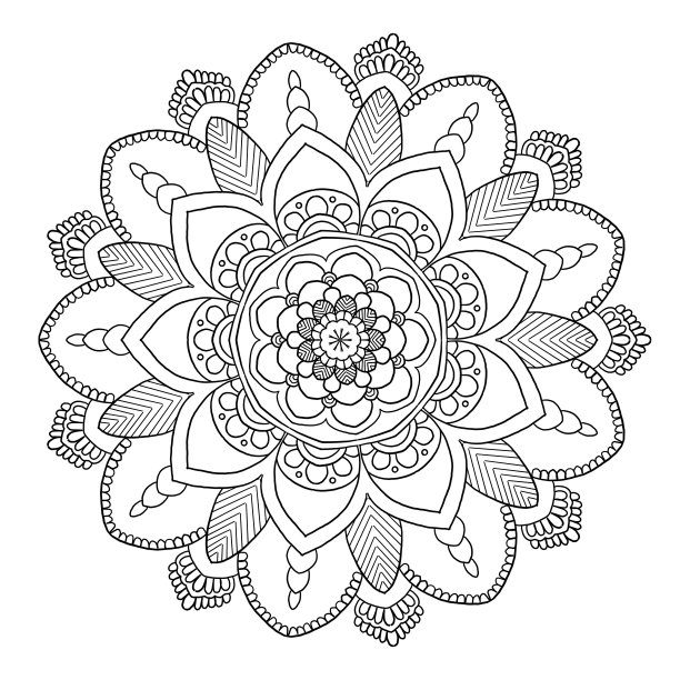 曼荼罗图案着色书图片下载