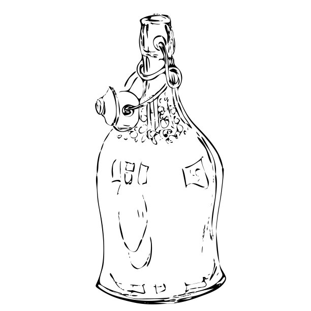 手绘啤酒瓶插图图片下载