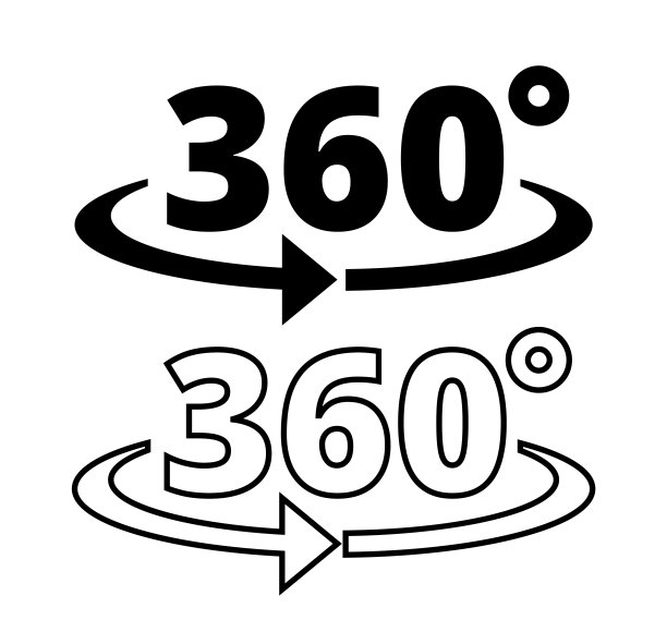 360度视图符号图标轮廓描边图片下载