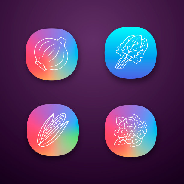 蔬菜颜色的应用程序图标设置图片下载