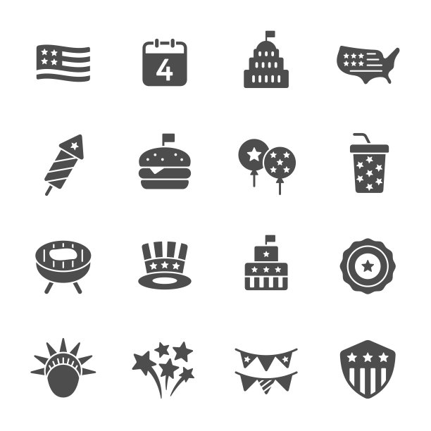 美国独立日图标图片下载