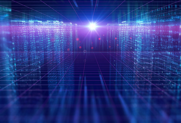 数字城市景观与数字元素插画图片下载