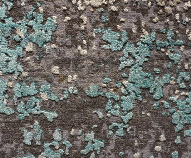 无缝闭合的历史设计手工羊毛丝绸灰绿色地毯纹理图案设计背景从上面。印度。奢侈放荡不羁的打印。图片下载