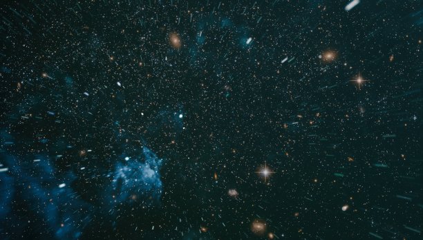 黑色背景下的恒星粒子运动，宇宙空间背景下星系中的星光星云。这张照片的元素是由美国宇航局提供的。图片下载