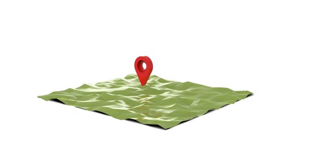 旅行点在地图3D渲染图片下载