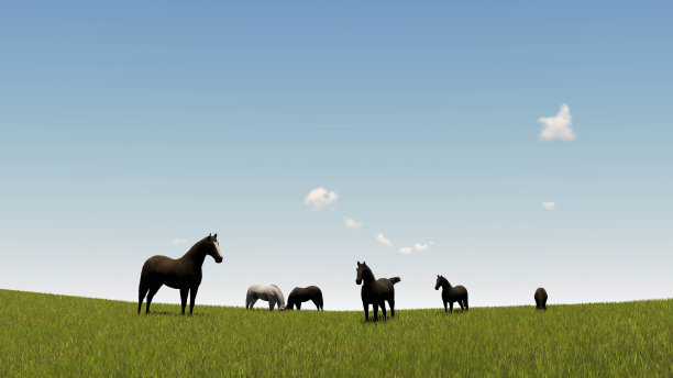 马景观天空背景3D渲染图片下载