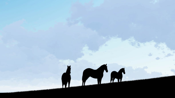 马景观天空背景3D渲染图片下载