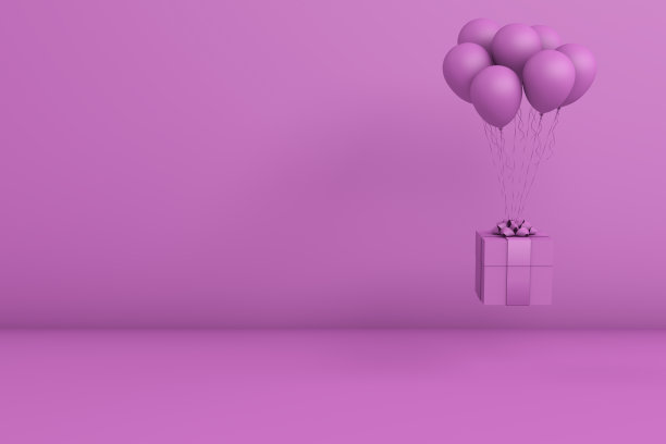 生日，节日或派对庆祝概念的3d渲染。图片下载