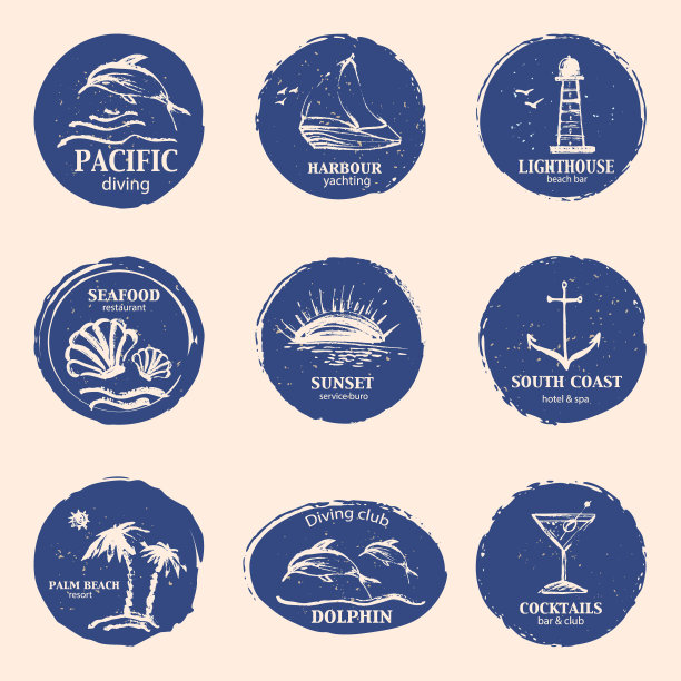 手绘夏季设计元素集。图片下载