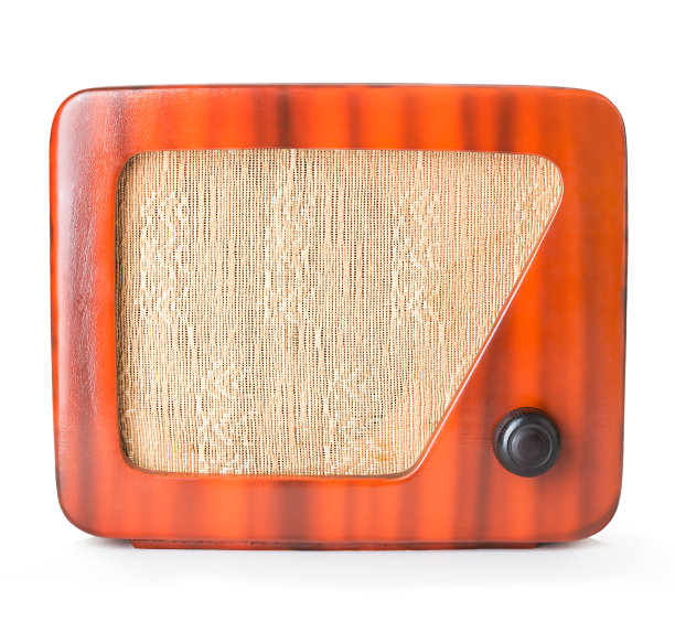 旧木制无线电与剪切路径隔离。图片下载