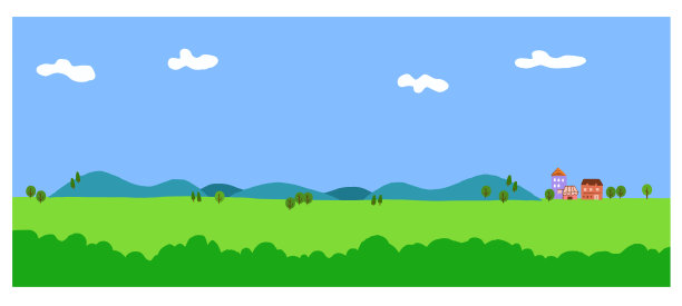 广阔的草地和蔚蓝的天空图片下载