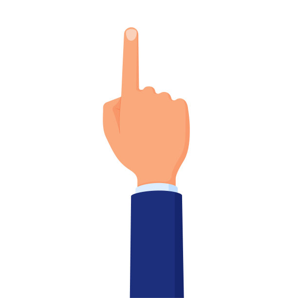 手与指向手指平面卡通矢量插图图片下载