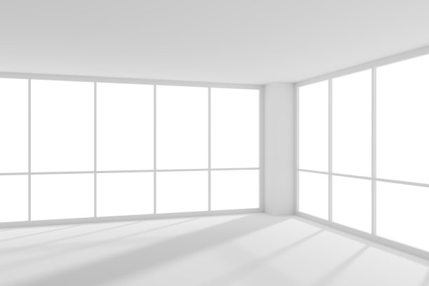 白色的空办公室商务室，阳光从大窗户射进来图片下载