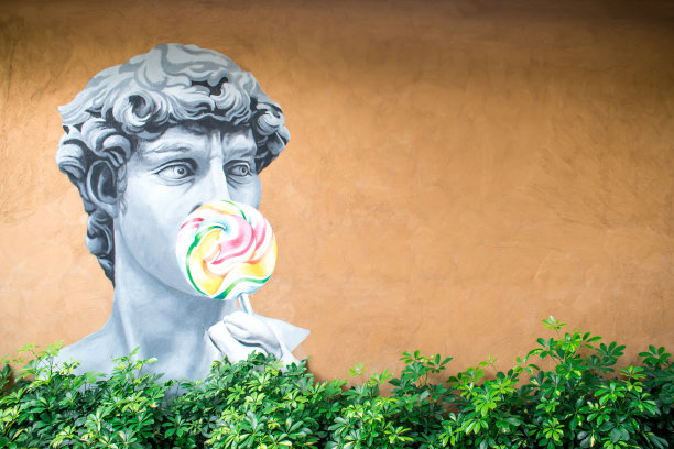 2019年9月28日，泰国呵叻府:带有复制空间的壁画。图片下载