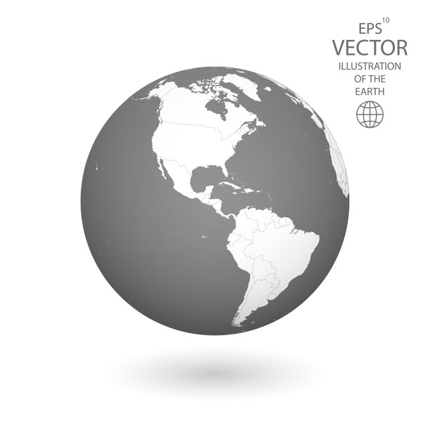 在白色背景上的地球插图。图片下载