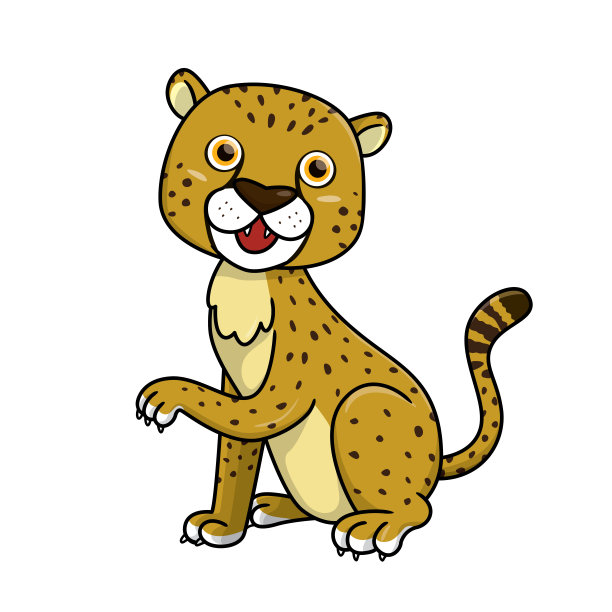 矢量插图的猎豹孤立在白色背景。图片下载